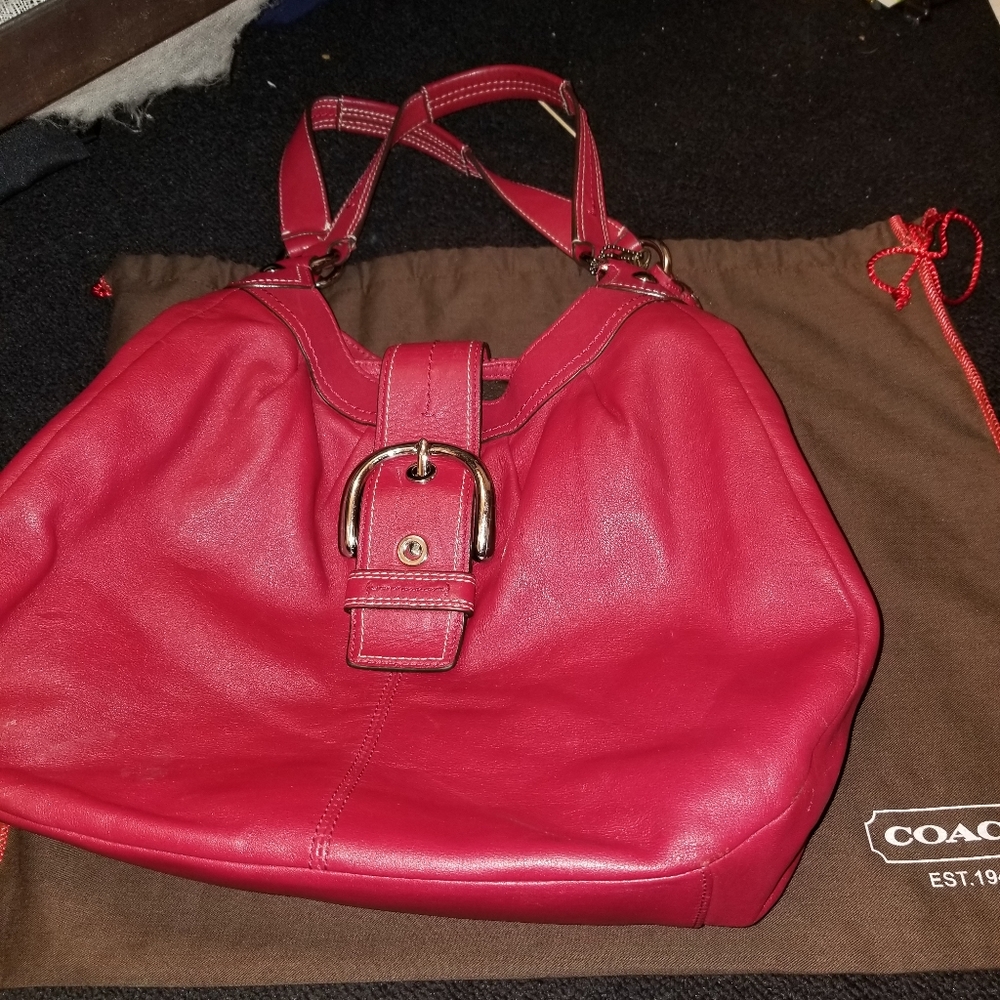 Red coach bag